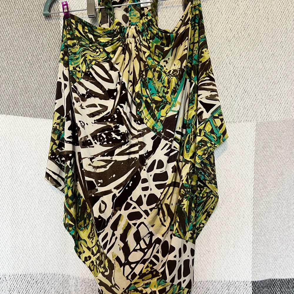 Cache Vibrant Green and Black Patterned Top - Picture 5 of 5